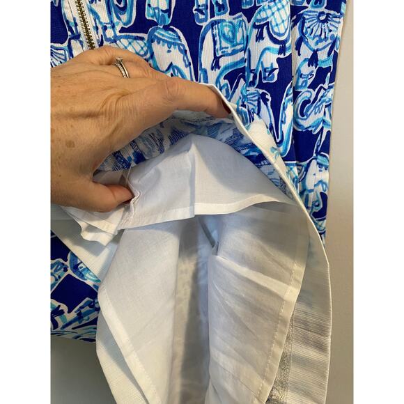 Lilly Pulitzer Cathy Shift Get Trunky Elephant Print Dress In Bomber Blue Sz. 10 - Picture 6 of 8